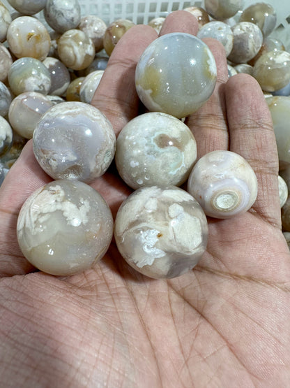 Sakura Flower Agate Ball Spheres Wholesale Cherry Blossoms Agate