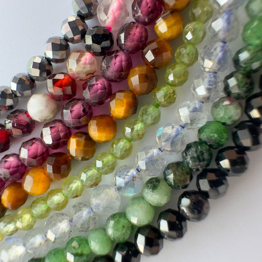 Wholesale String of 2-3mm Faceted Spacer Crystal Beads